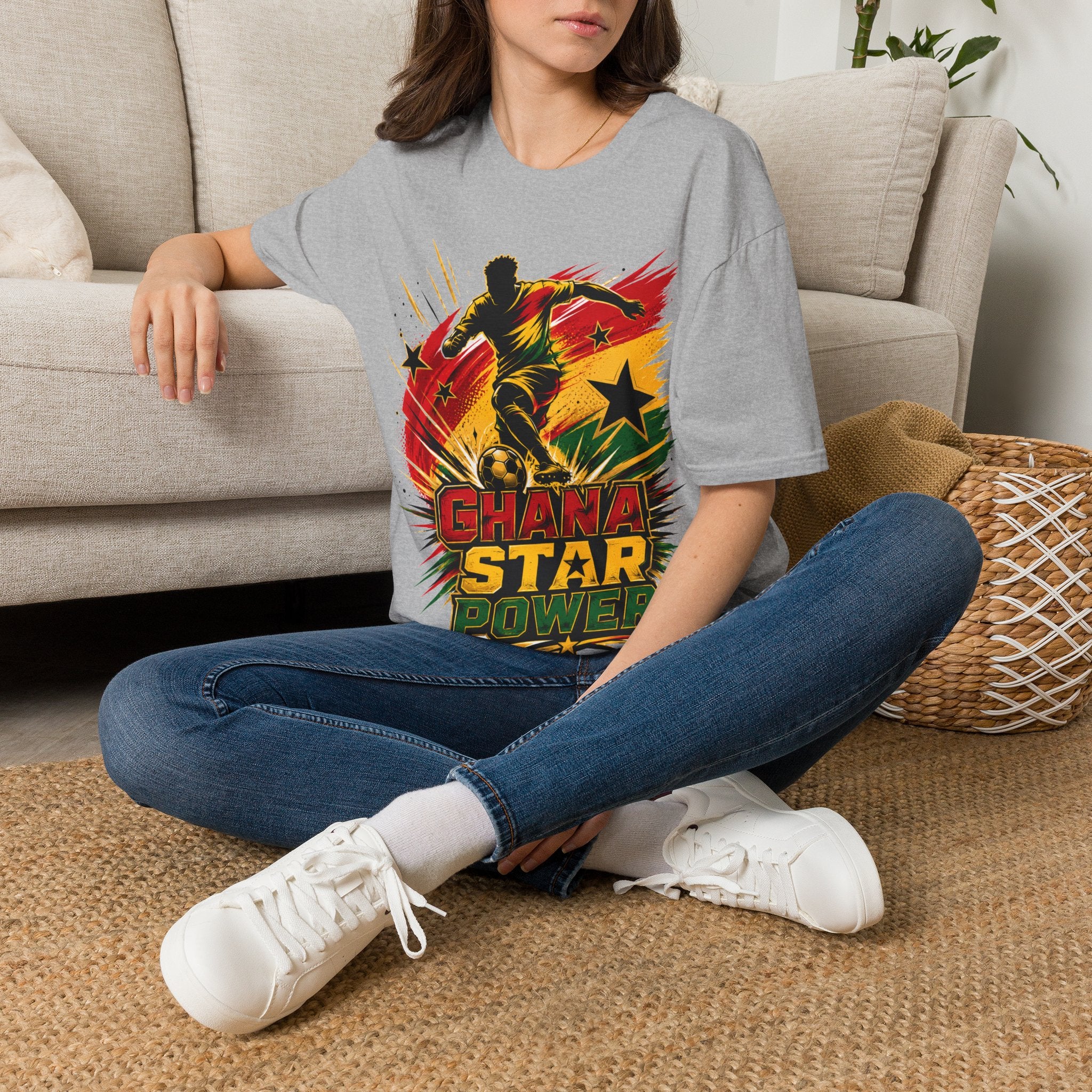 Ghana Star Power Soccer T-Shirt — Afro Football Fan Tee - Ghana T-Shirt