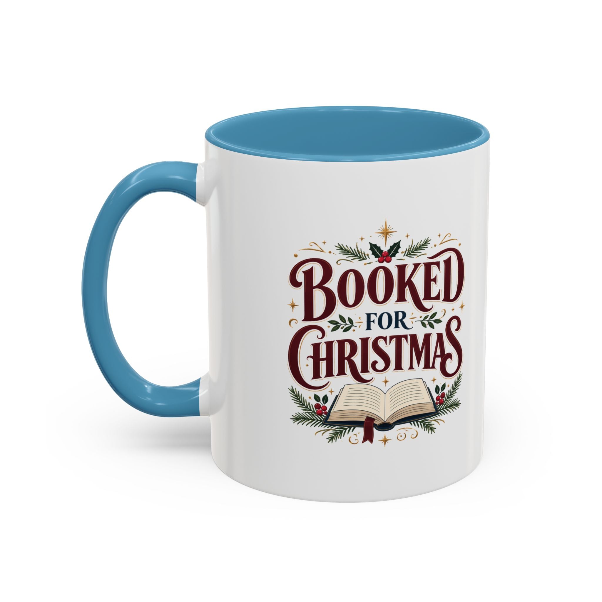 Christmas Booked for Christmas Coffee Mug — Holiday Book Lover Accent Mug