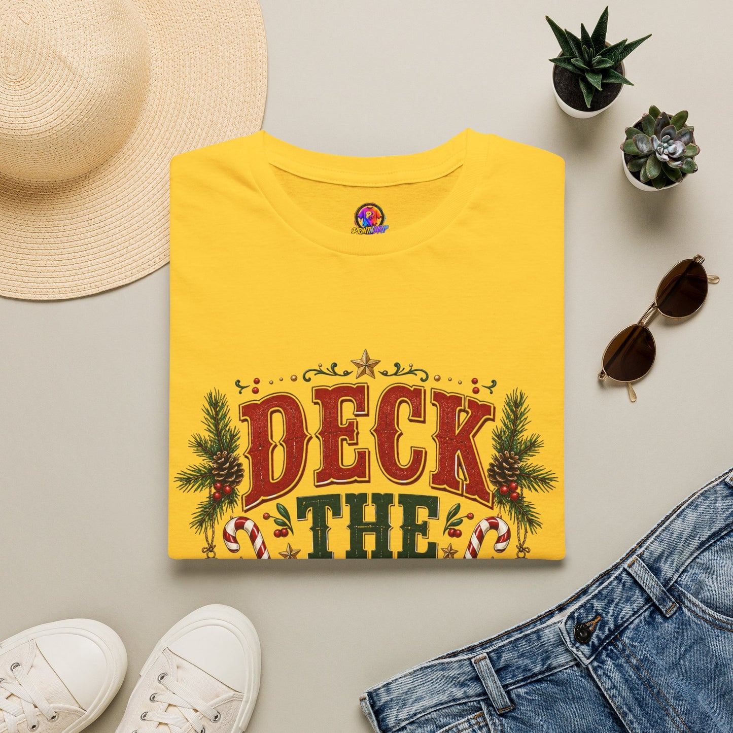Deck the Halls Y'All T-Shirt — Festive Christmas Holiday Tee