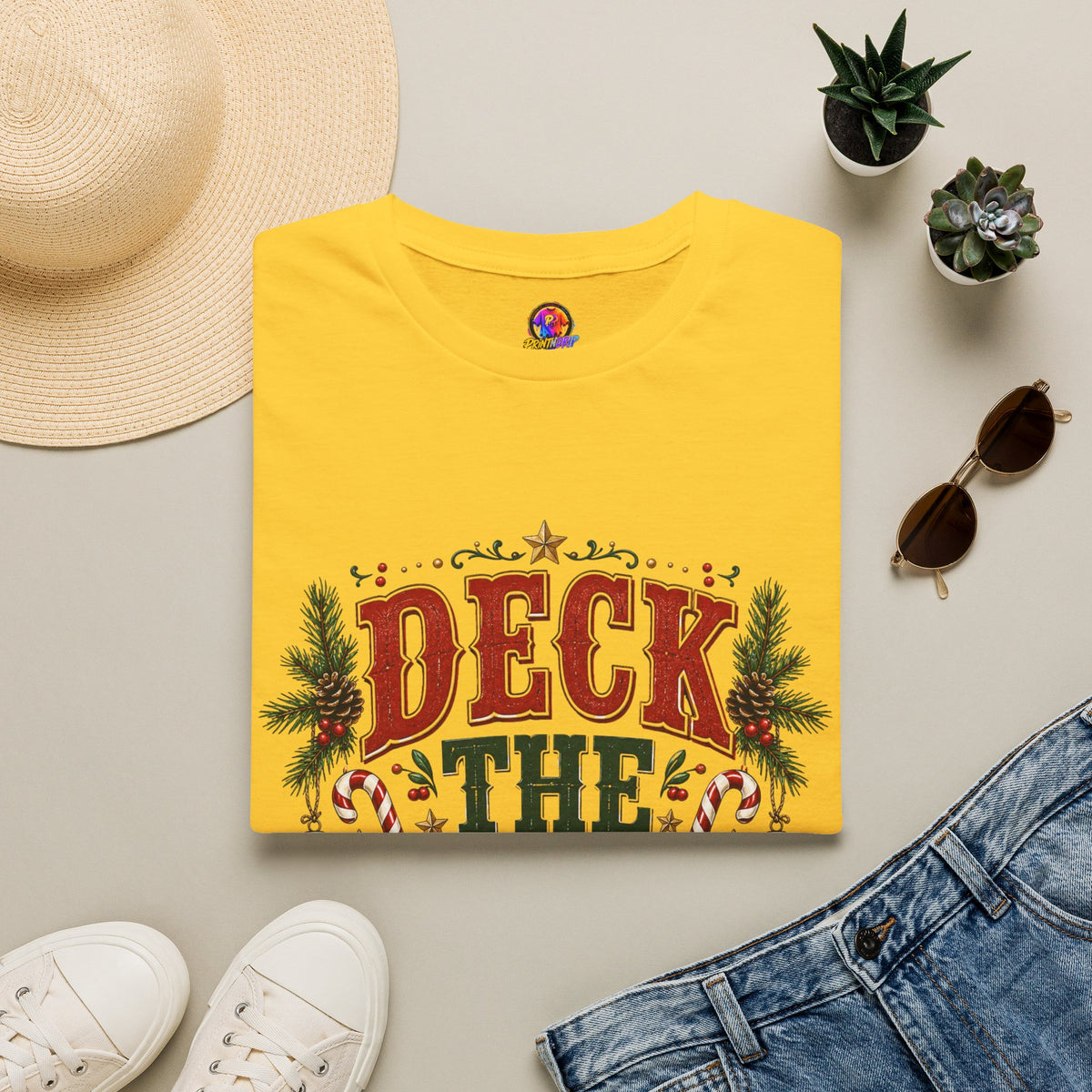 Deck the Halls Y'All T-Shirt — Festive Christmas Holiday Tee