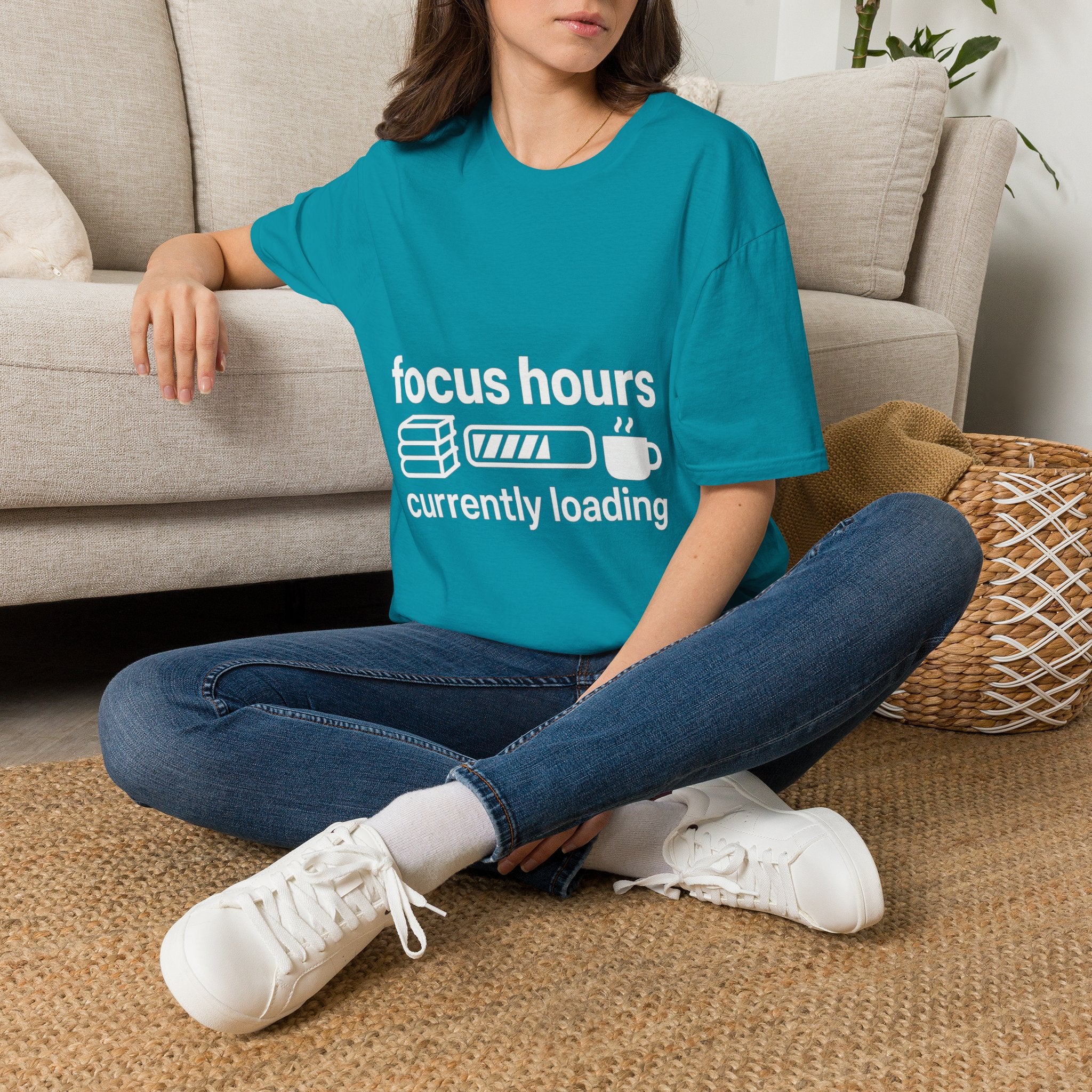Focus Hours T-Shirt — "Focus Hours Currently Loading" Graphic Tee for Productivity & Remote Work - Trending Now - August 2026 Trends - Everyday T-Shirt