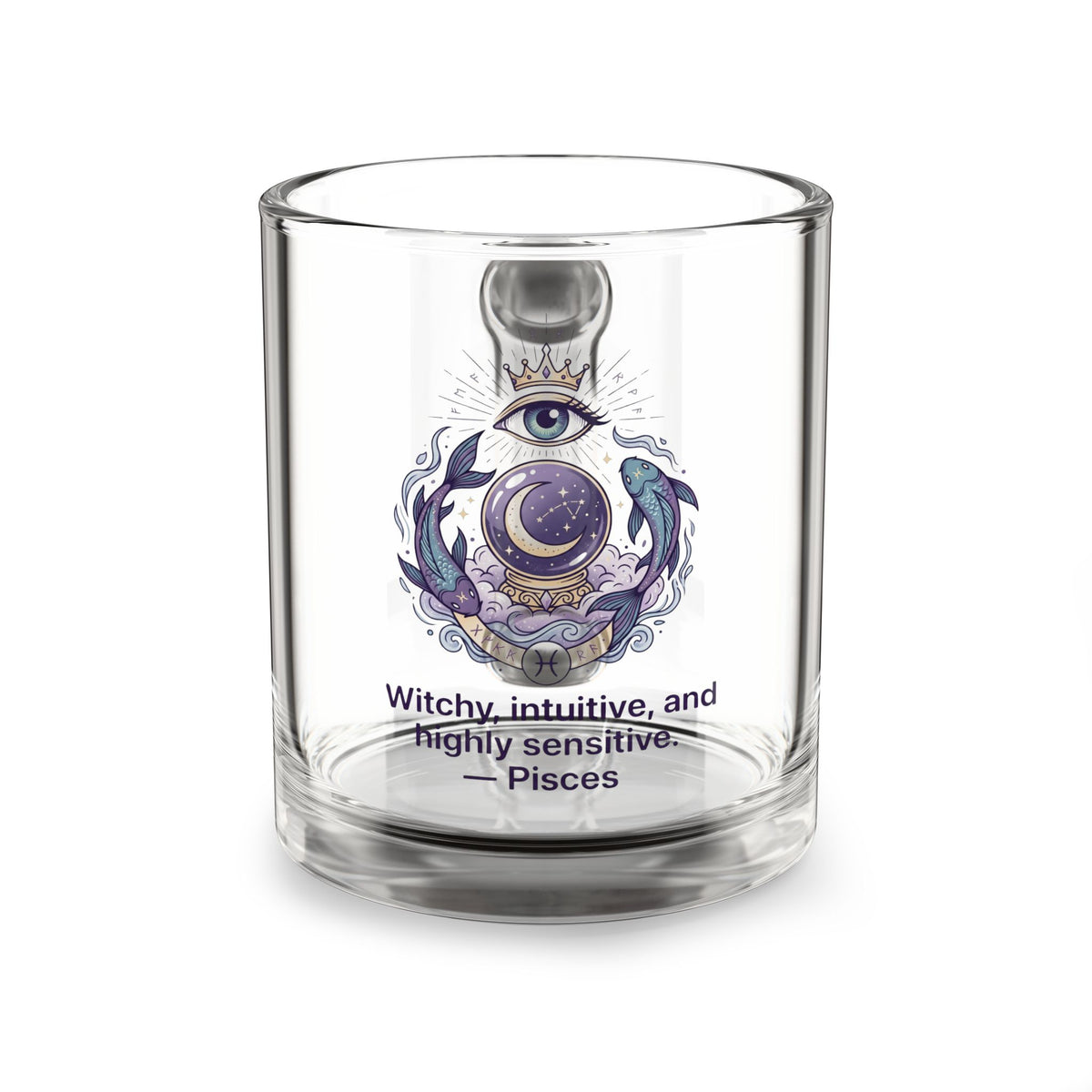 Pisces Glass Mug 10oz — Witchy, Intuitive & Highly Sensitive Zodiac Coffee Cup