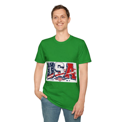 USA Flag Graphic T-Shirt — Patriotic Red White & Blue Tee