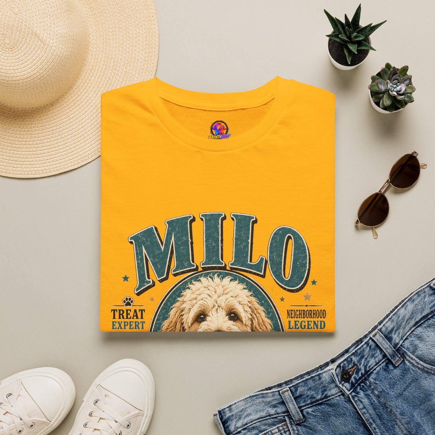 Dog Lover T-Shirt — "MILO" Personalized Pet Portrait Tee