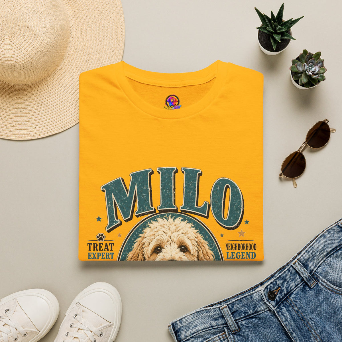 Dog Lover T-Shirt — "MILO" Personalized Pet Portrait Tee