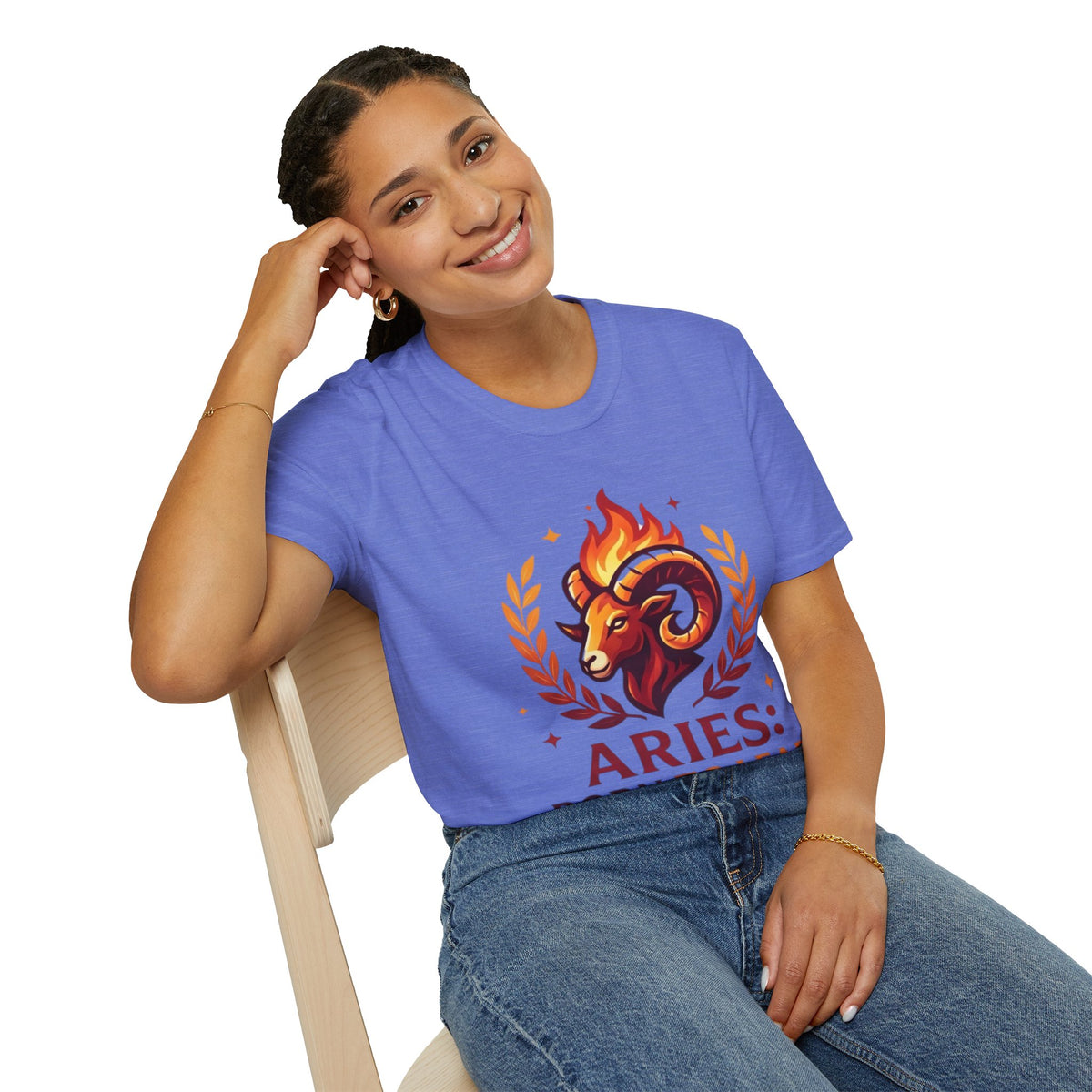 Aries Zodiac T-Shirt — "Born to Lead Not to Follow" Ram Graphic