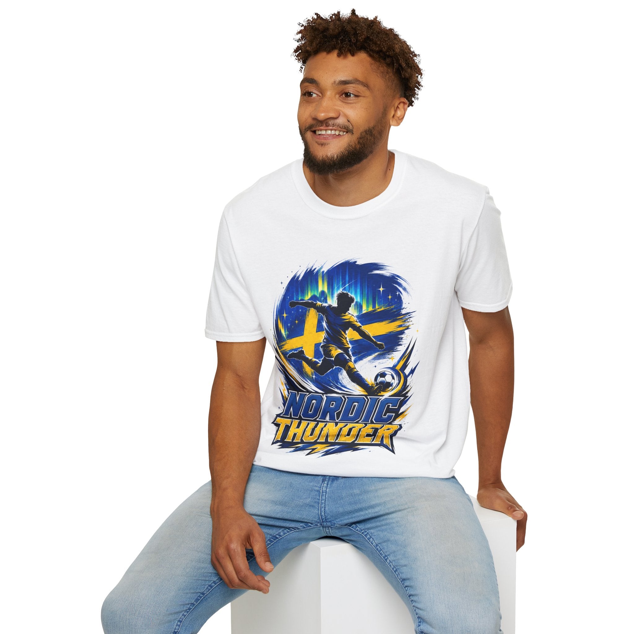 Sweden Nordic Thunder Soccer T-Shirt — Sweden Football Fan Tee