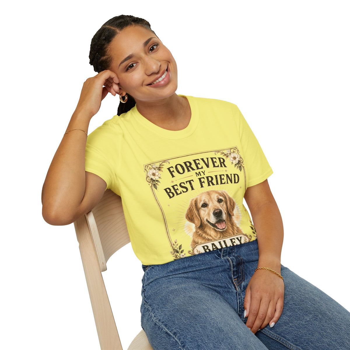 Forever My Best Friend Dog T-Shirt — Personalized Golden Retriever Tribute