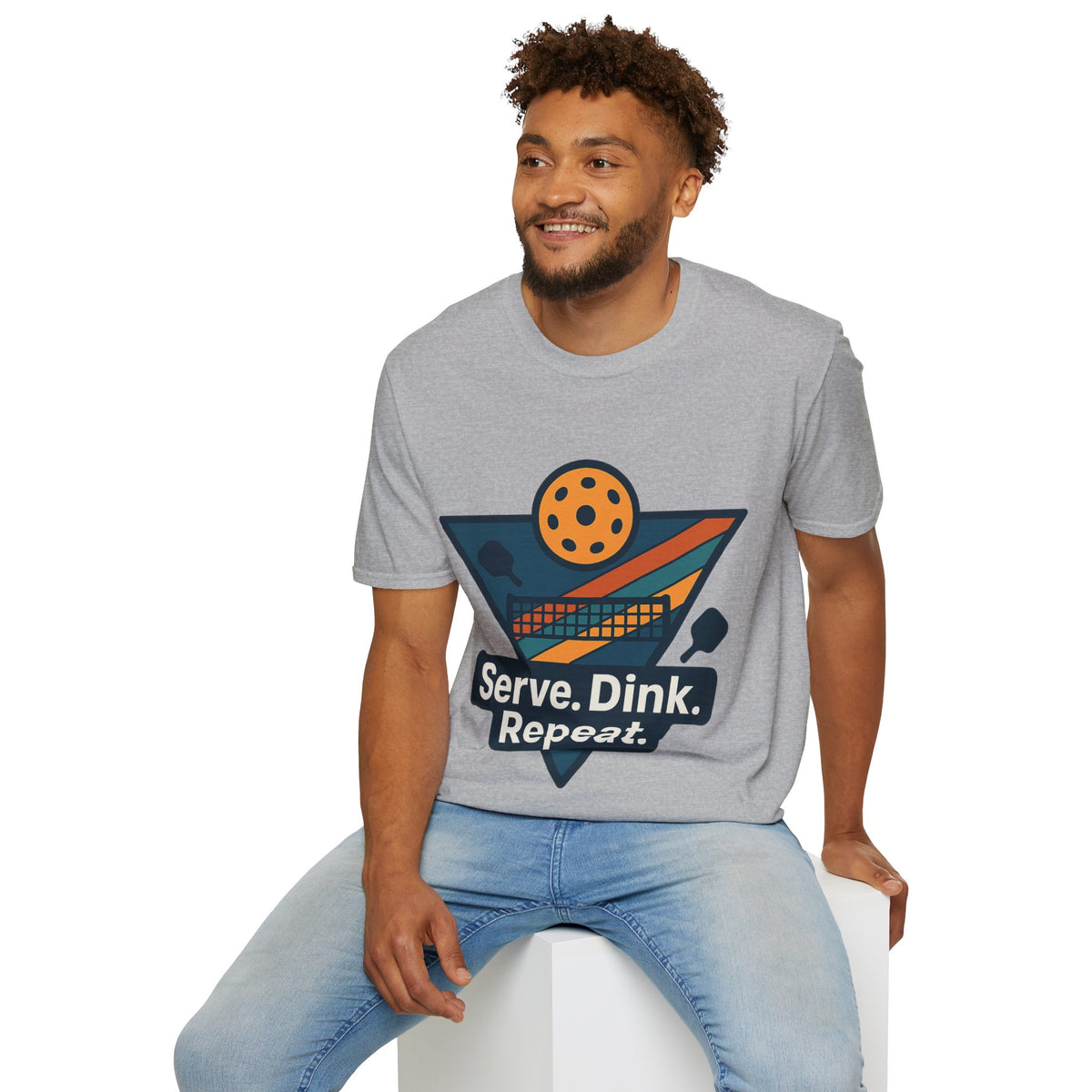 Pickleball T-Shirt — Retro Paddle & Ball Design with “Serve. Dink. Repeat.” Slogan - Trending Now - August 2026