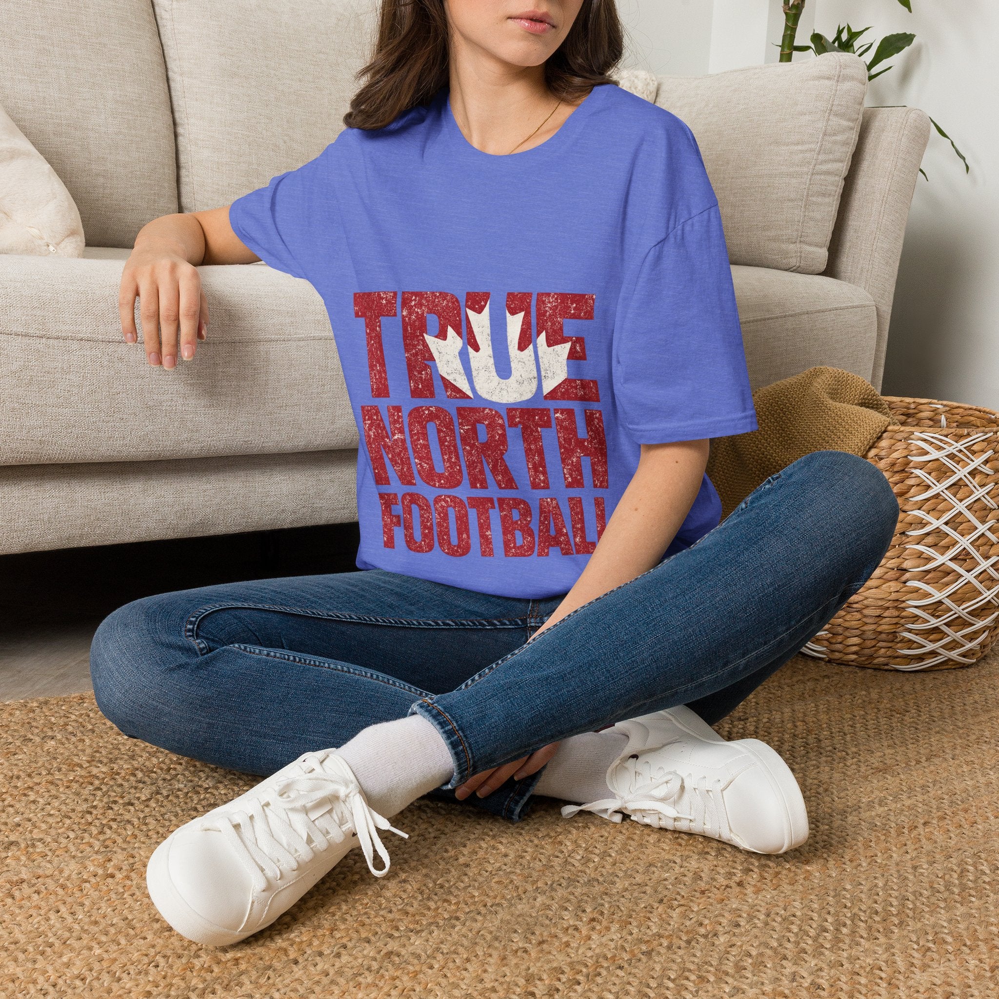 Canada True North Football T-Shirt — Vintage Canadian Leafs Sports Tee