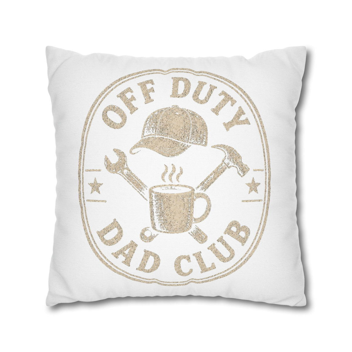 Off Duty Dad Club Pillowcase — Decorative Throw Pillow Cover for Father’s Day Milo Bailey Dog Dad Mom