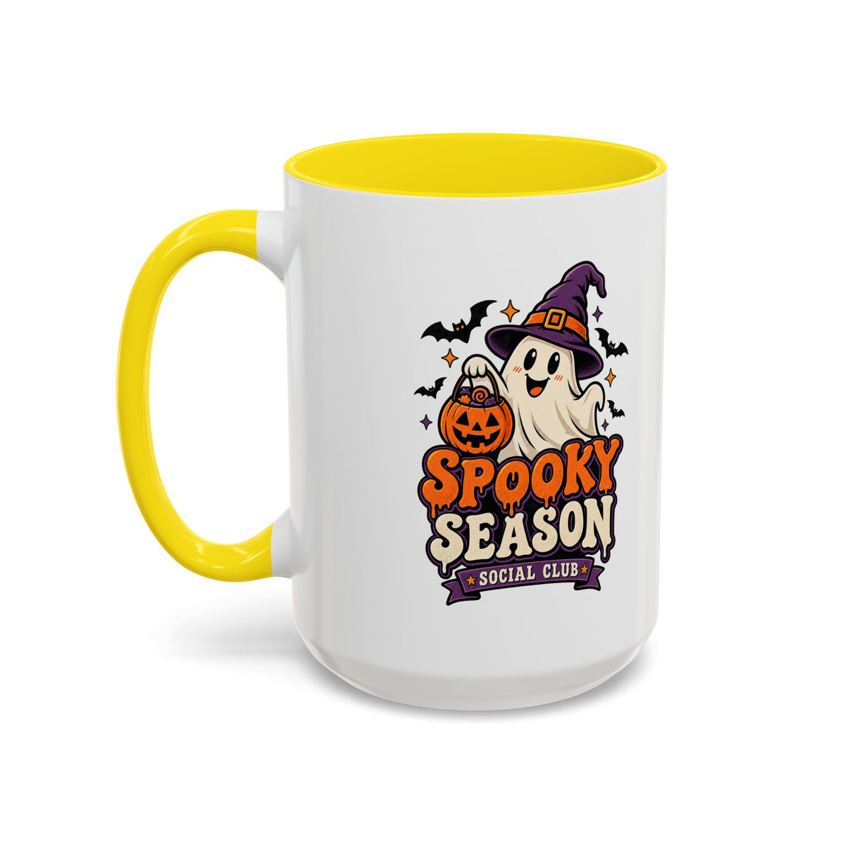 Spooky Season Coffee Mug — Cute Ghost Halloween Accent Mug (11/15oz)