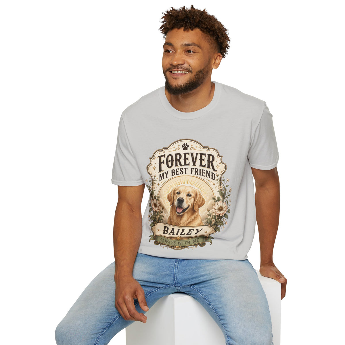 Dog Memorial T-Shirt — "Forever My Best Friend" Personalized Pet Tribute Tee