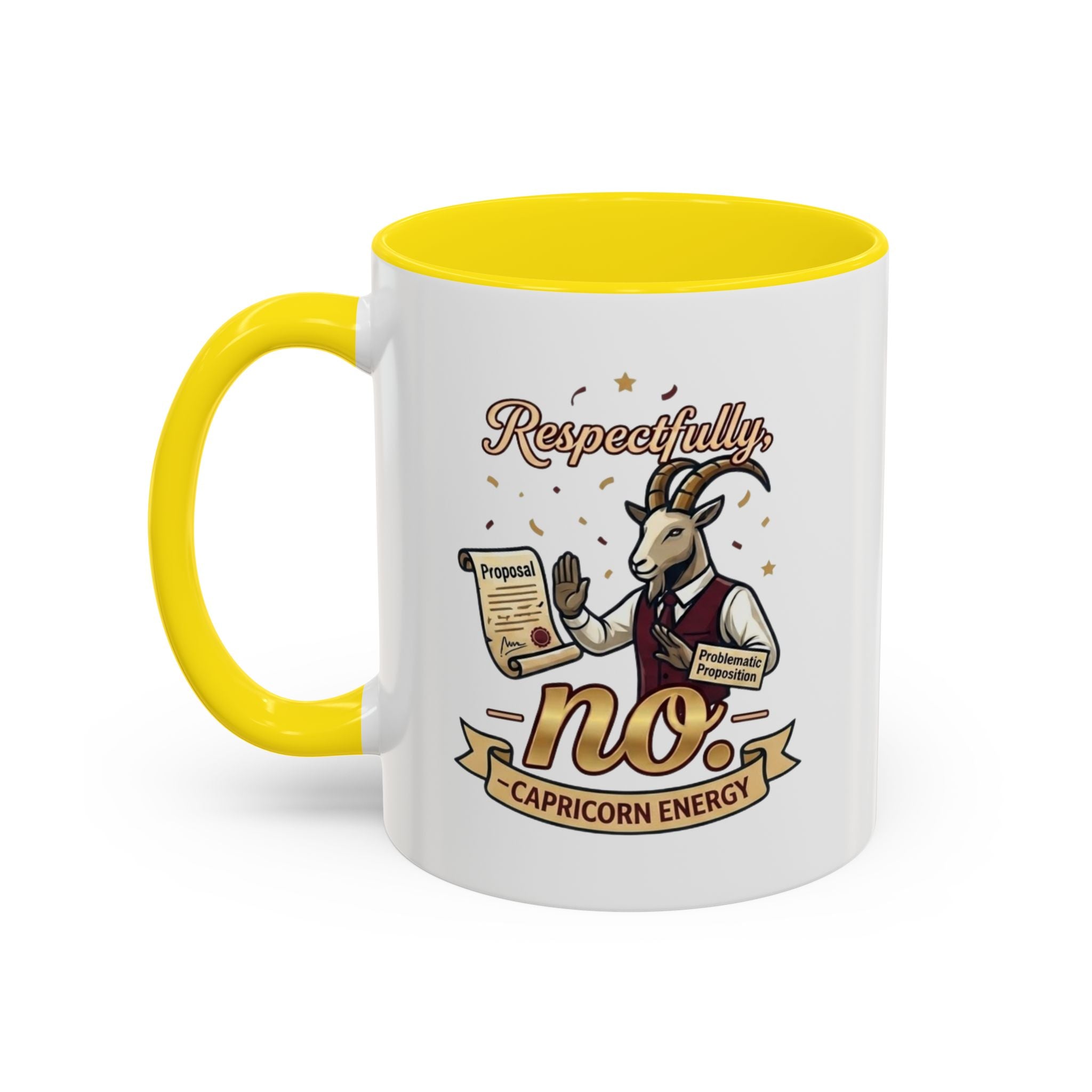 Respectfully No Capricorn Energy Coffee Mug — Zodiac Goat Astrology Gift (11/15oz)