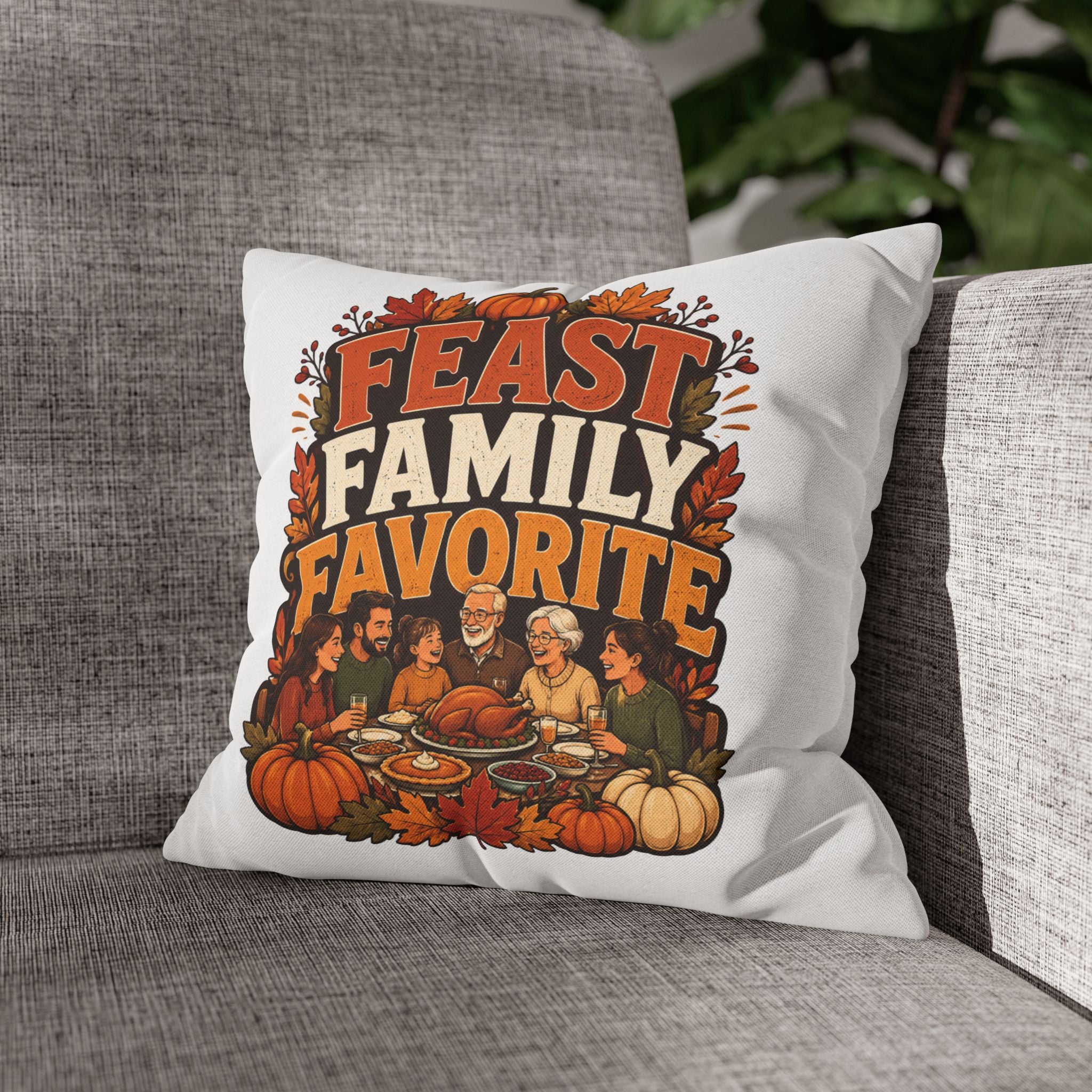 Thanksgiving Feast Family Favorite Decorative Pillow