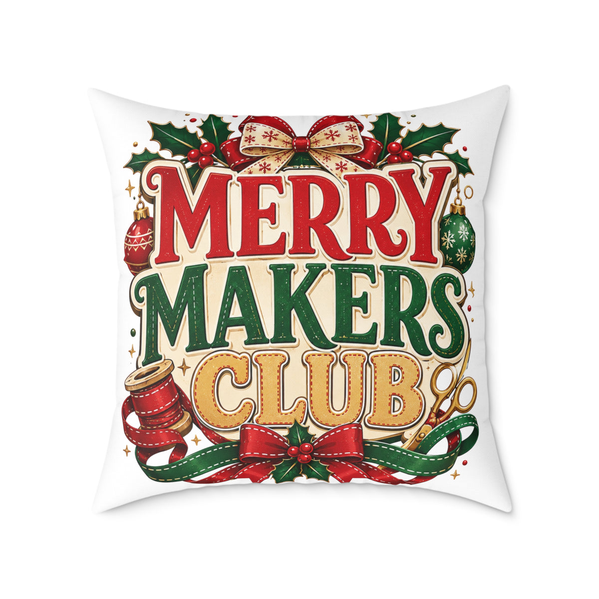 Christmas Merry Makers Club Holiday Throw Pillow