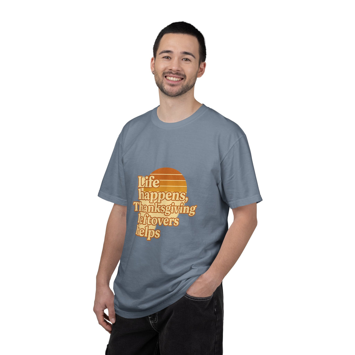 Thanksgiving Leftovers T-Shirt — “Life Happens, Thanksgiving Leftovers Helps” Retro Tee - Trending Now - October 2026