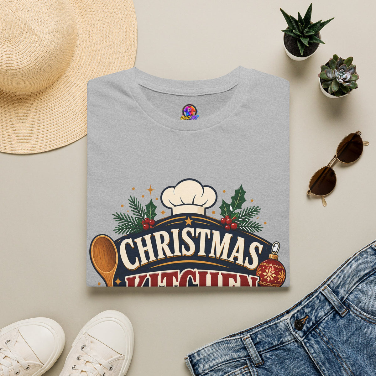 Christmas Kitchen Captain T-Shirt — Festive Holiday Cooking Tee