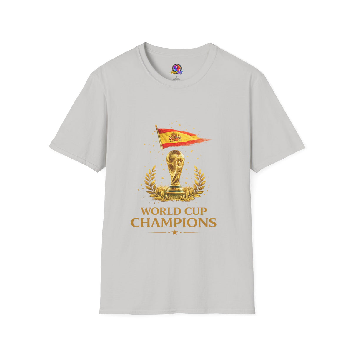 Spain World Cup Champions T-Shirt — Spanish Flag & Trophy Soccer Tee