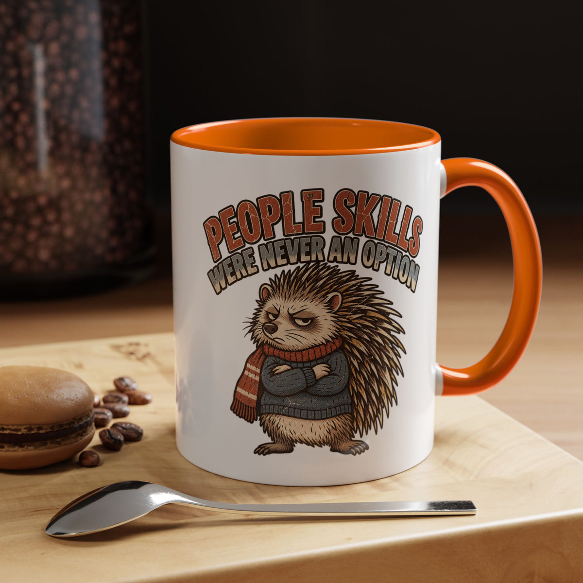 Funny And Witty "People Skills Were Never An Option" Accent Coffee Mug (11, 15oz)