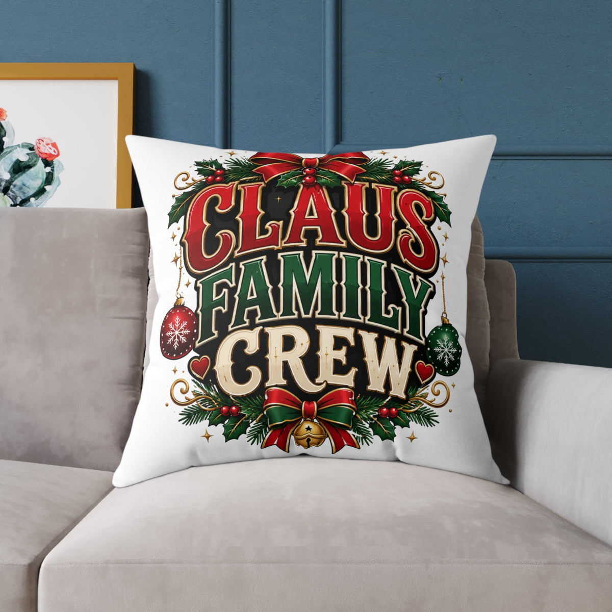 Christmas Claus Family Crew Holiday Pillow