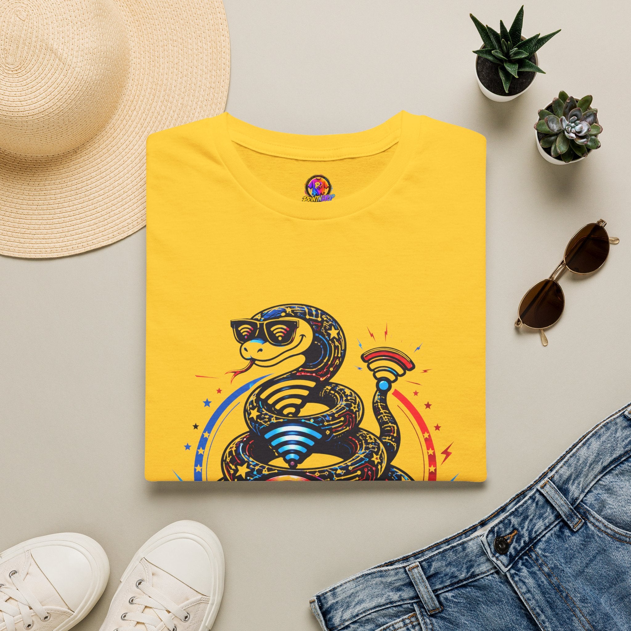 Don’t Tread on My WiFi T-Shirt — Patriotic Gadsden Snake WiFi Tee