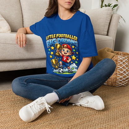 Kids Football T‑Shirt — "Little Footballer Big Dreams" Graphic Tee