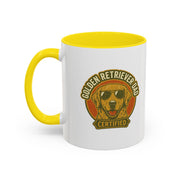 Funny Golden Retriever Dad Coffee Mug — "Certified" Dog Dad Accent Mug
