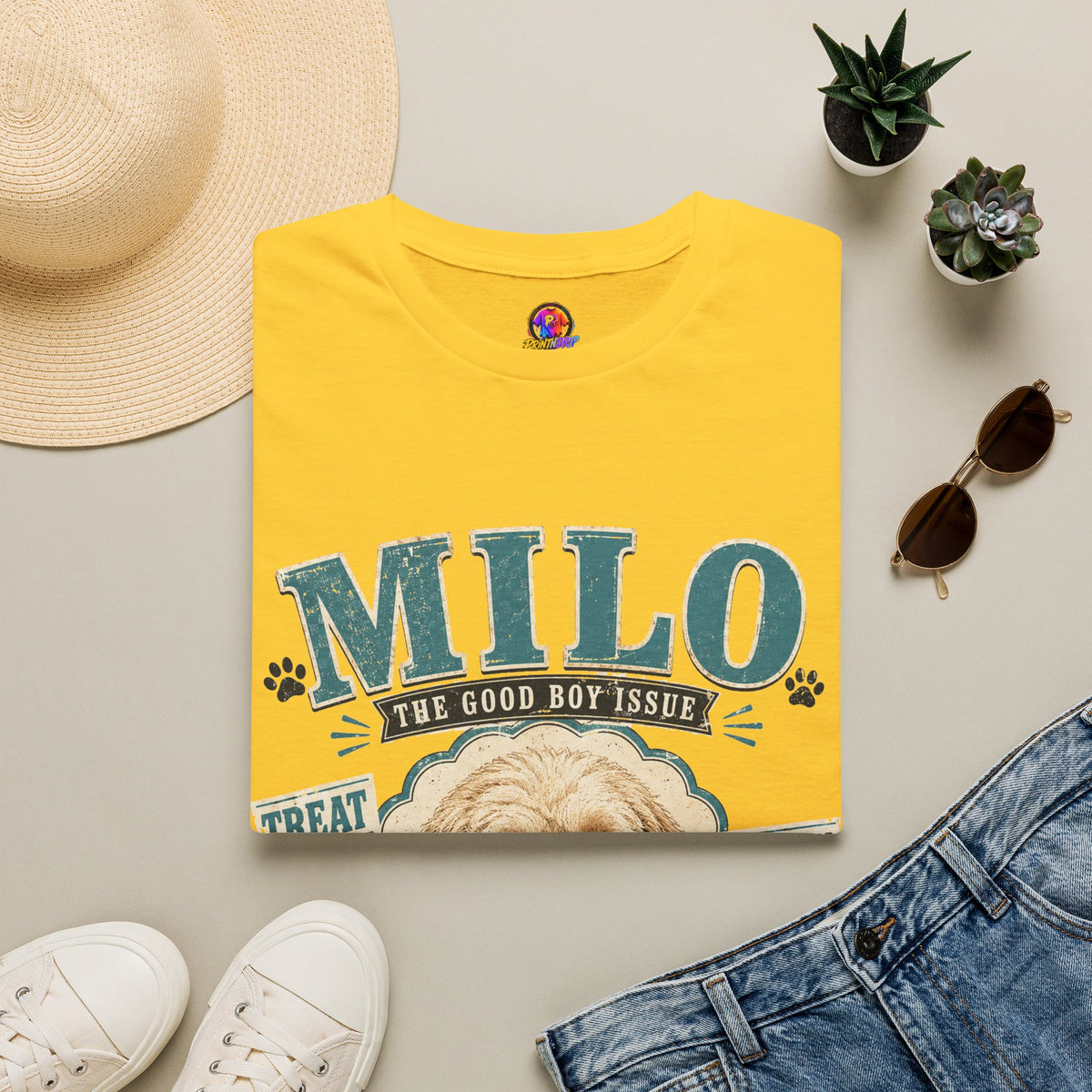 Milo "The Good Boy Issue" Dog Portrait T-Shirt