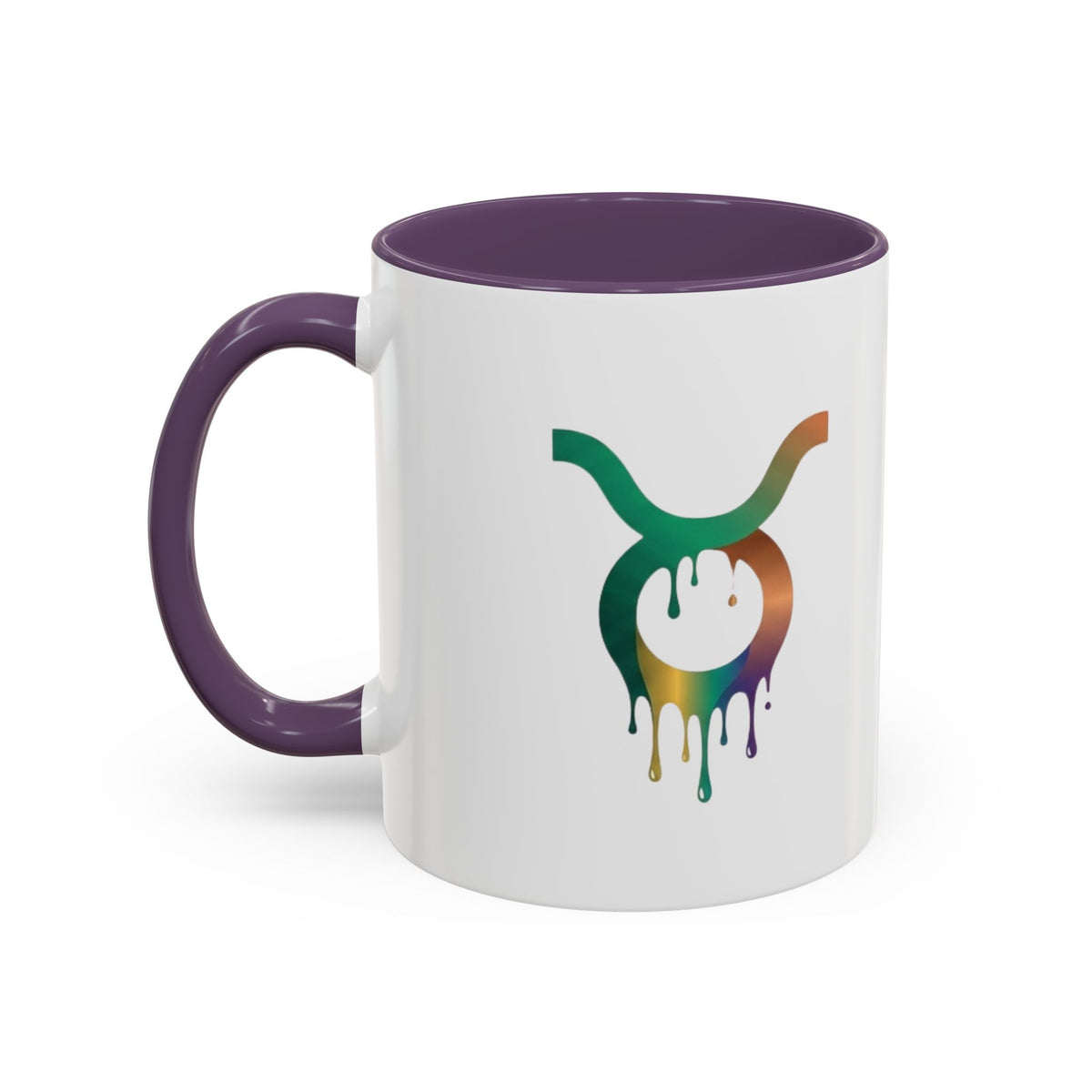 Taurus Drip Zodiac Coffee Mug — Colorful Taurus Symbol Accent Mug