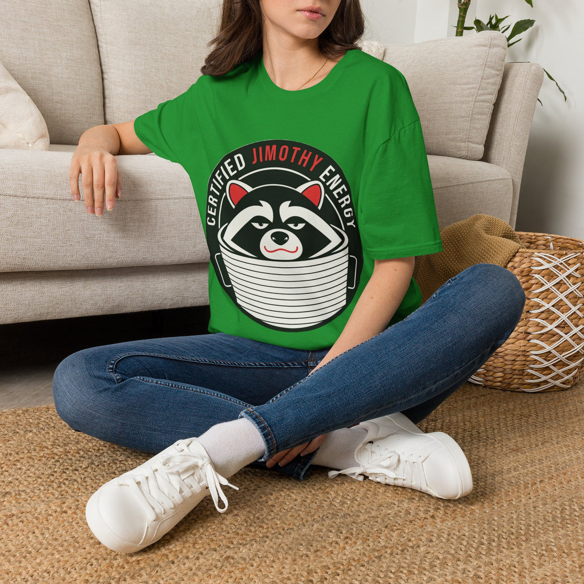Jimothy Energy T-Shirt — Certified Raccoon Graphic Tee - Trending Now - August 2026