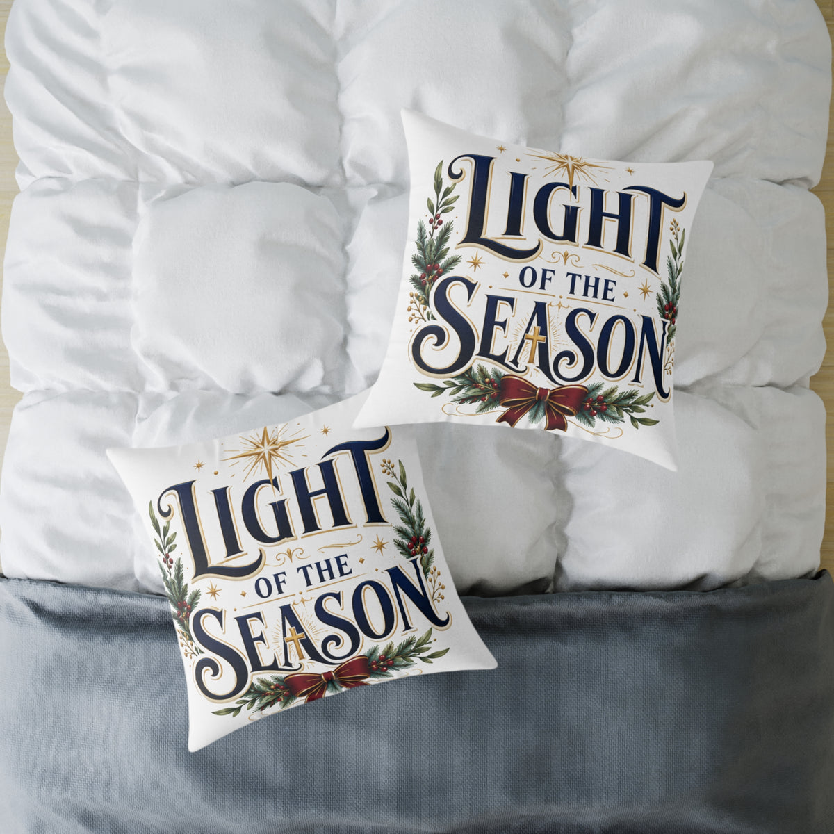 Christmas Light of the Season Holiday Throw Pillow - Christmas Decorative Cushion