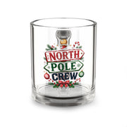Christmas Glass Mug 10 oz North Pole Crew Glass Mug — 10oz Christmas Holiday Coffee Cup
