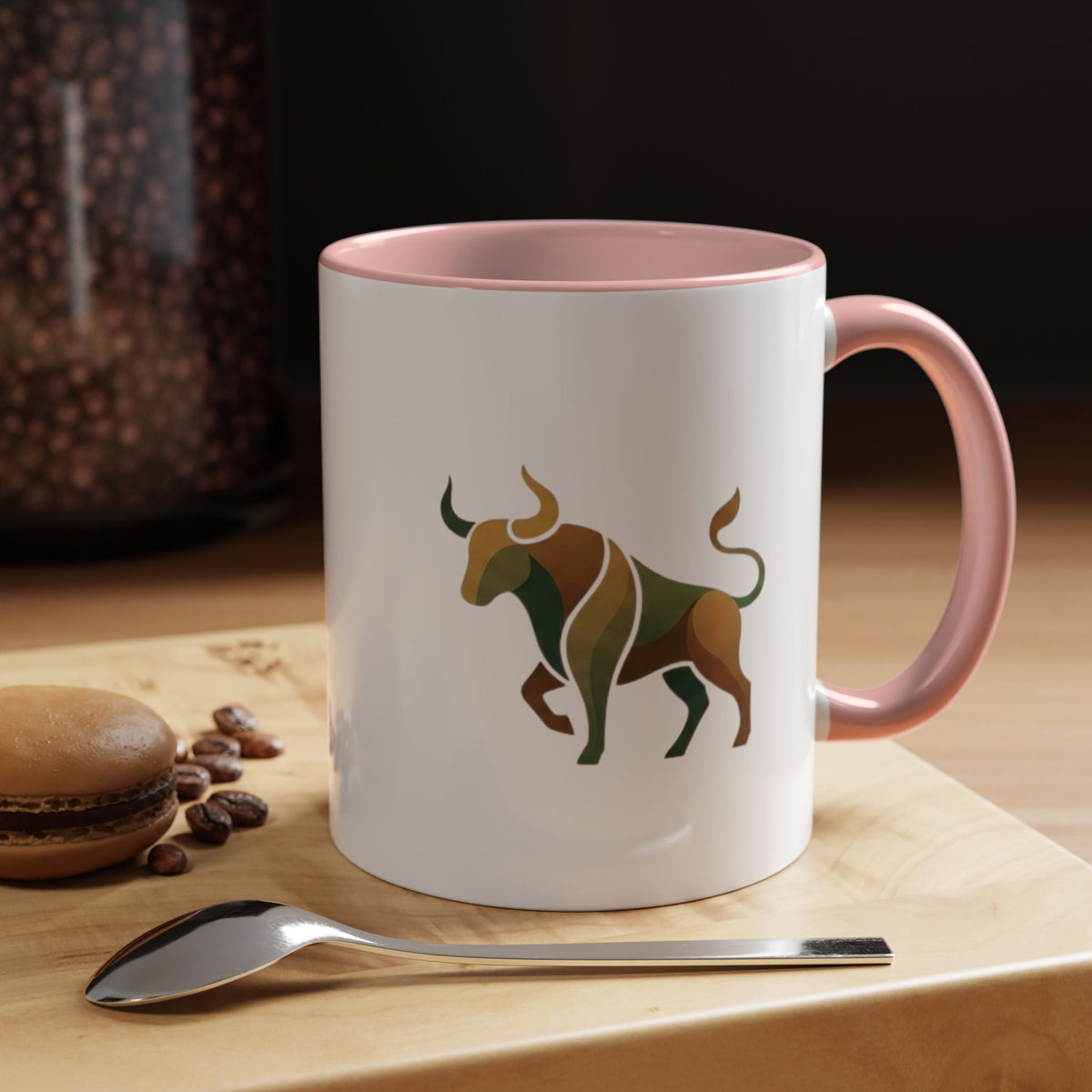 Taurus Geometric Bull Accent Coffee Mug — Taurus Zodiac Gift