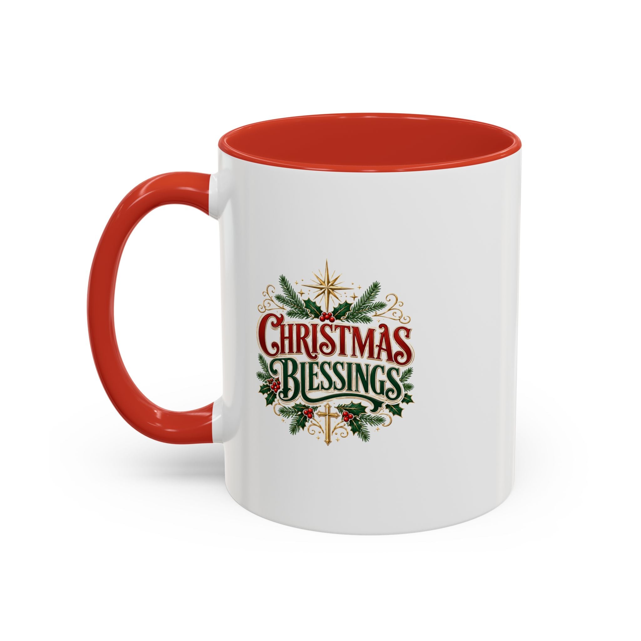 Christmas Blessings Accent Coffee Mug – Festive Holiday Tea & Coffee Cup