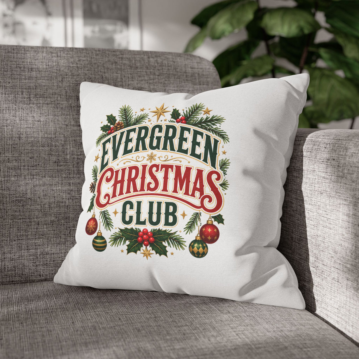 Christmas Evergreen Christmas Club Decorative Pillowcase