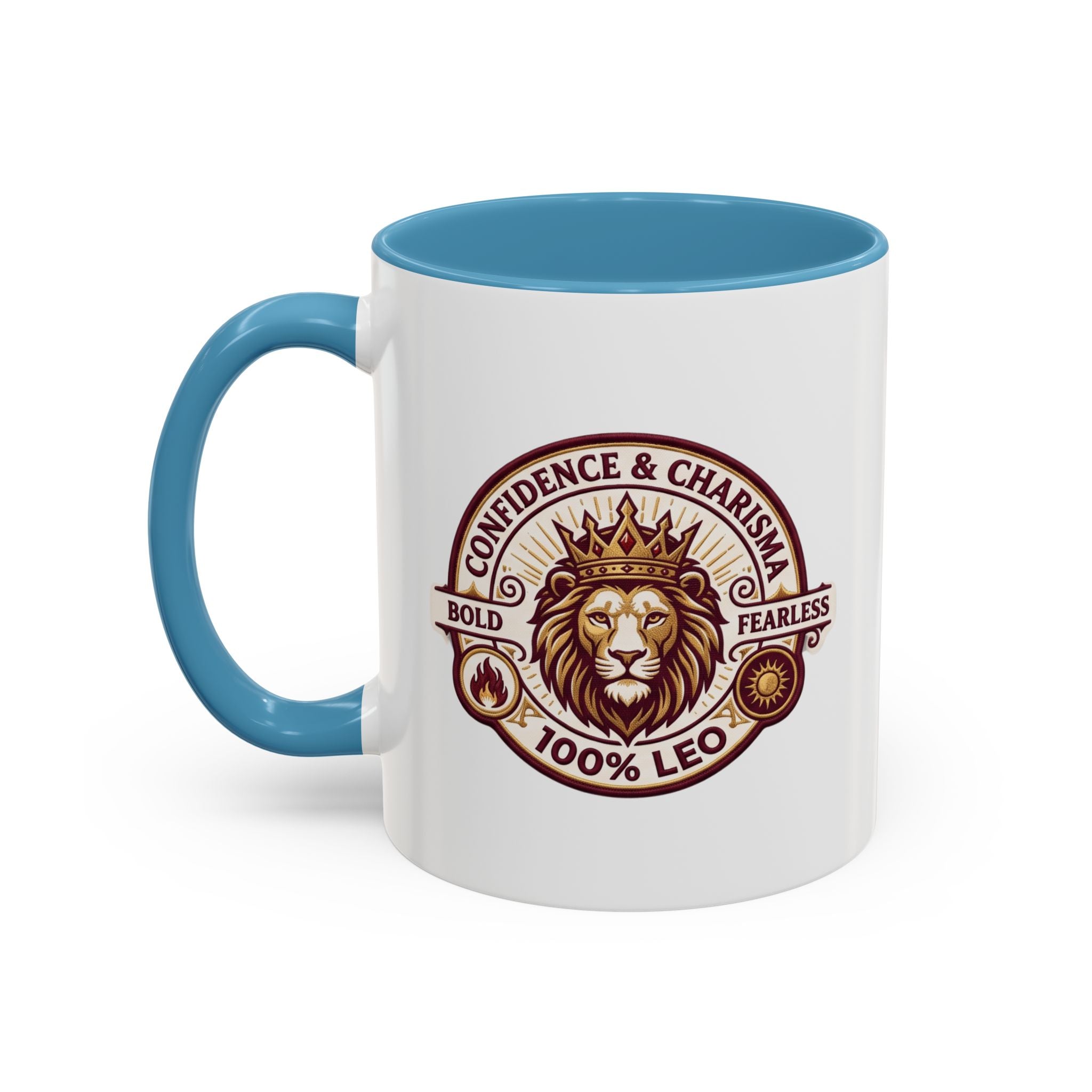 Leo Zodiac Coffee Mug — '100% Leo' Lion Design, Confidence & Charisma Gift