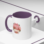 Bows Bells Bliss Holiday Accent Coffee Mug — Festive Pink Christmas Design