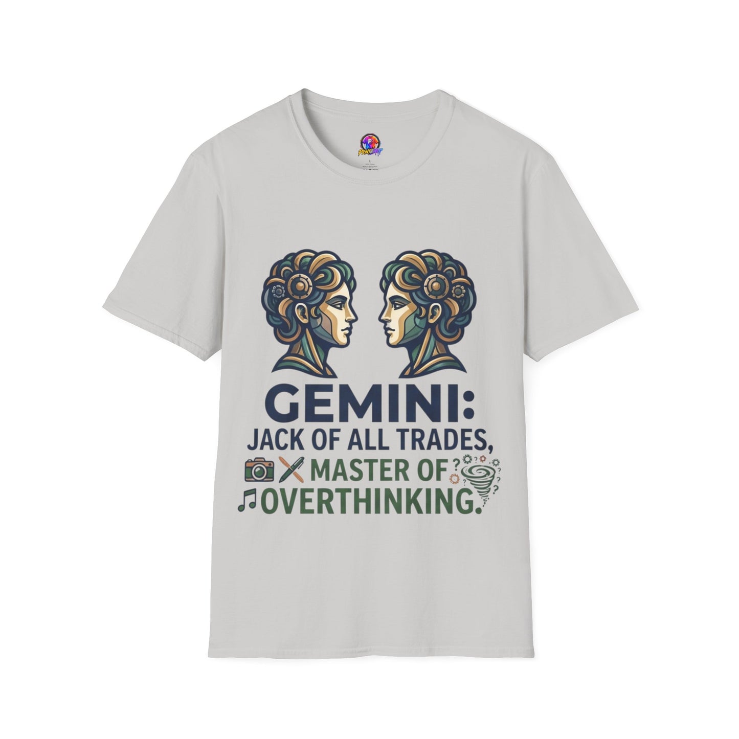 Gemini Zodiac T‑Shirt — Vintage Twins Astrology Tee ("Gemini: Jack of All Trades")