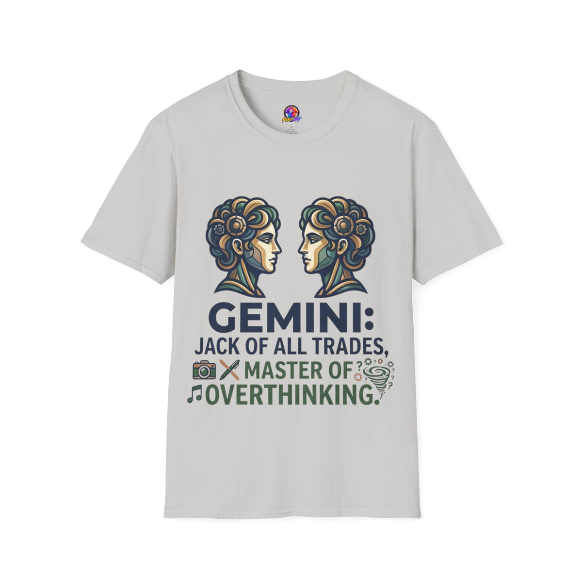 Gemini Zodiac T‑Shirt — Vintage Twins Astrology Tee ("Gemini: Jack of All Trades")