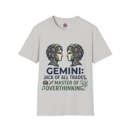 Gemini Zodiac T‑Shirt — Vintage Twins Astrology Tee ("Gemini: Jack of All Trades")
