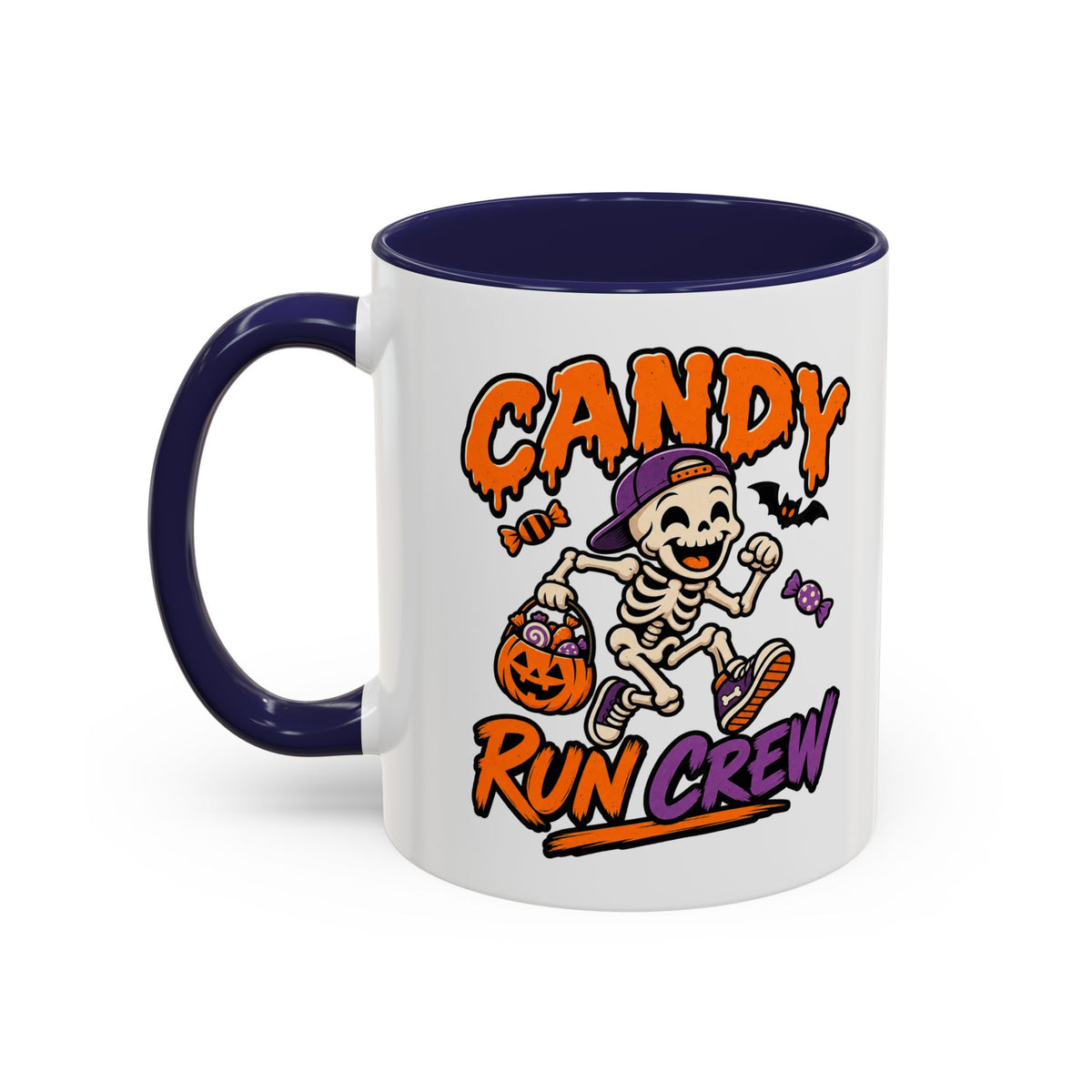 Candy Run Crew Coffee Mug — Halloween Skeleton Trick-or-Treat Accent Mug (11/15oz)