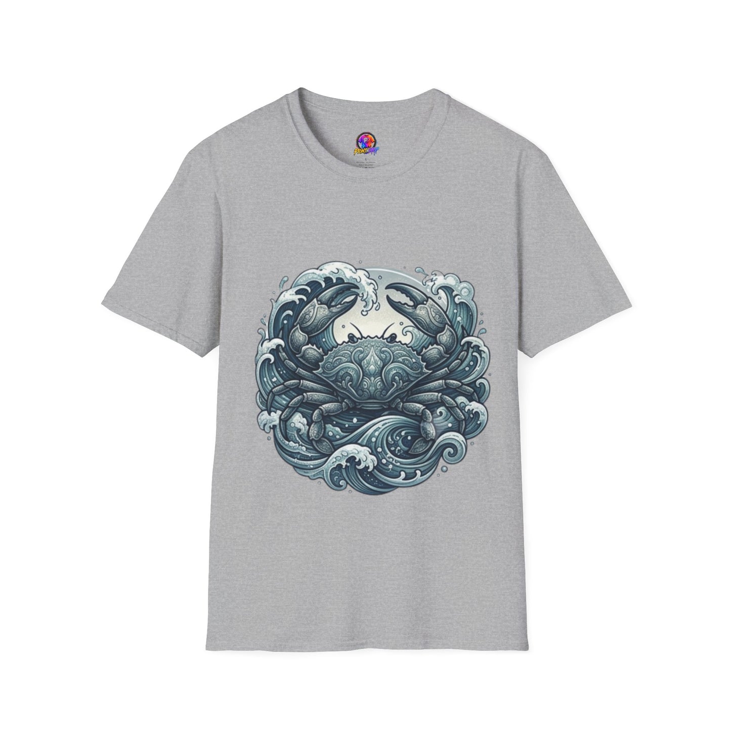 Crab and Waves Graphic T-Shirt — Coastal Oceanic Nautical Tee