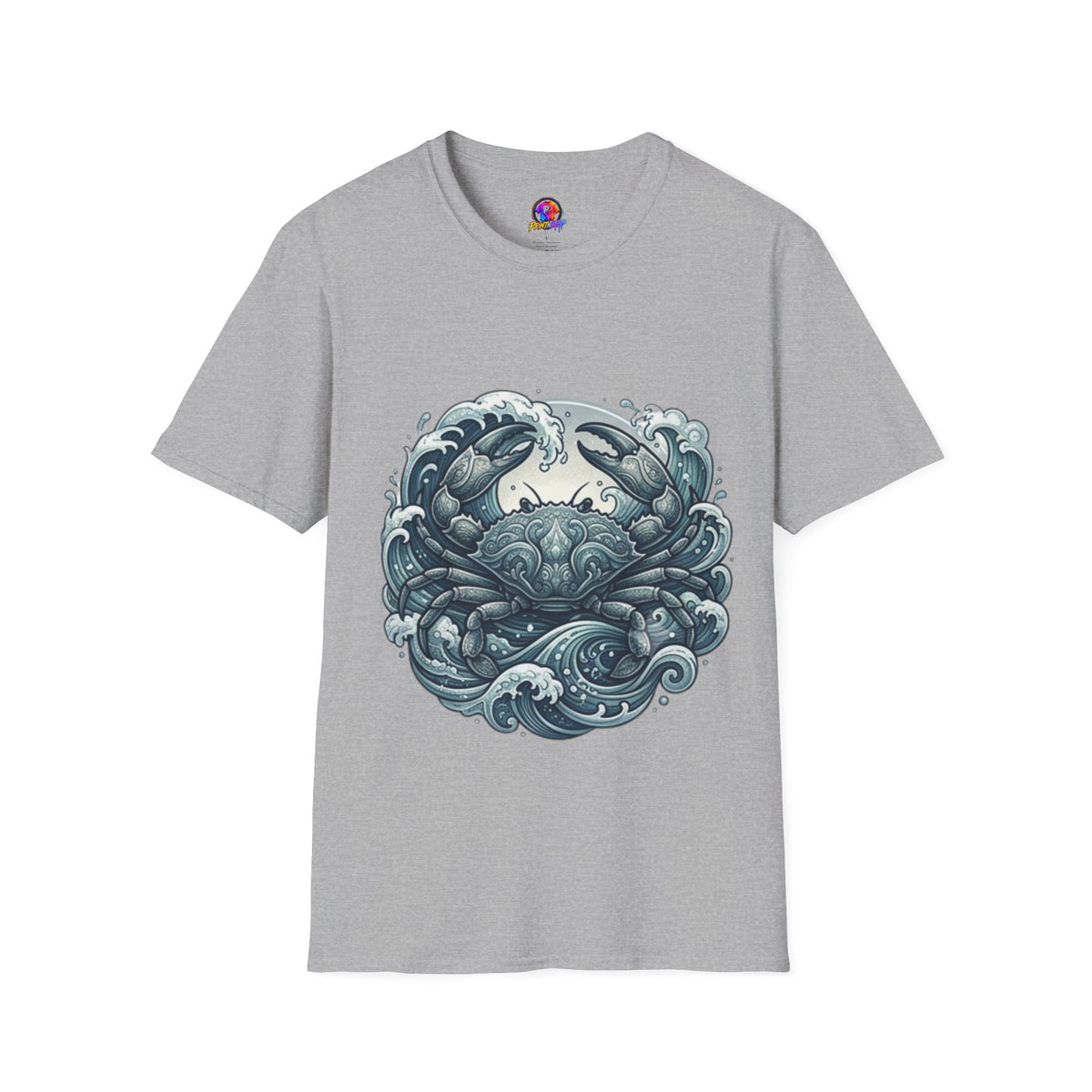 Crab and Waves Graphic T-Shirt — Coastal Oceanic Nautical Tee