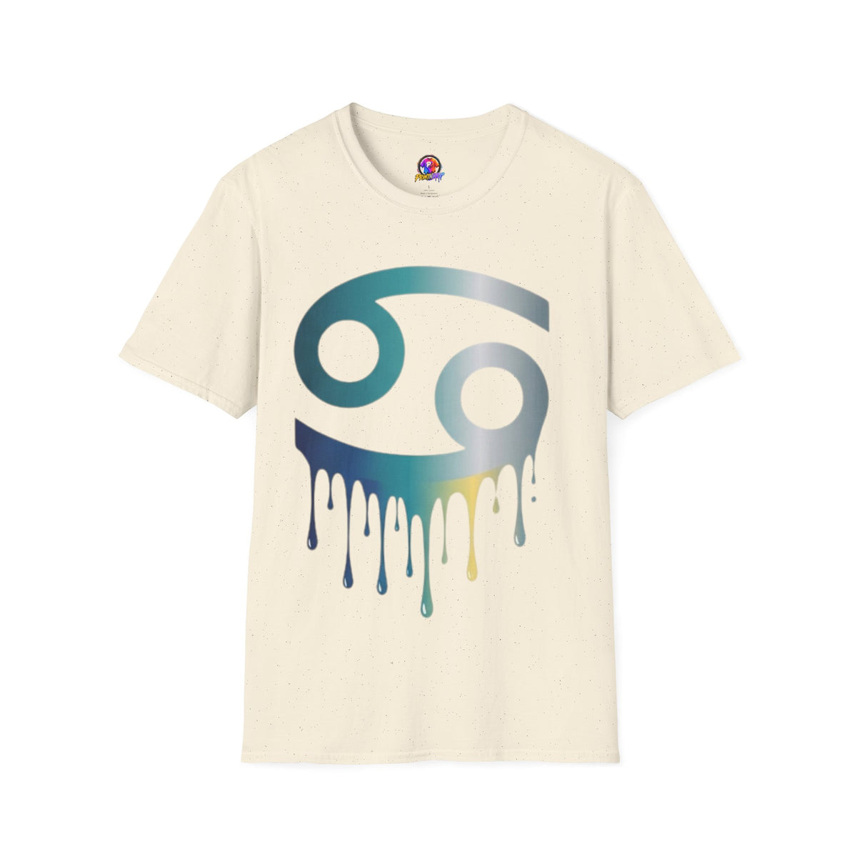 Cancer Zodiac T‑Shirt — Dripping Gradient Astrology Tee (Cancer Symbol)