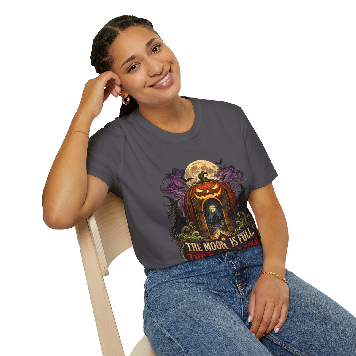 Halloween The Moon Is Full Unisex Softstyle T-Shirt
