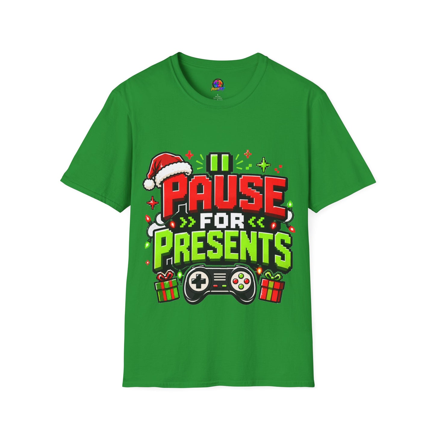 T-Shirt — "Pause for Presents" Christmas Gamer Tee