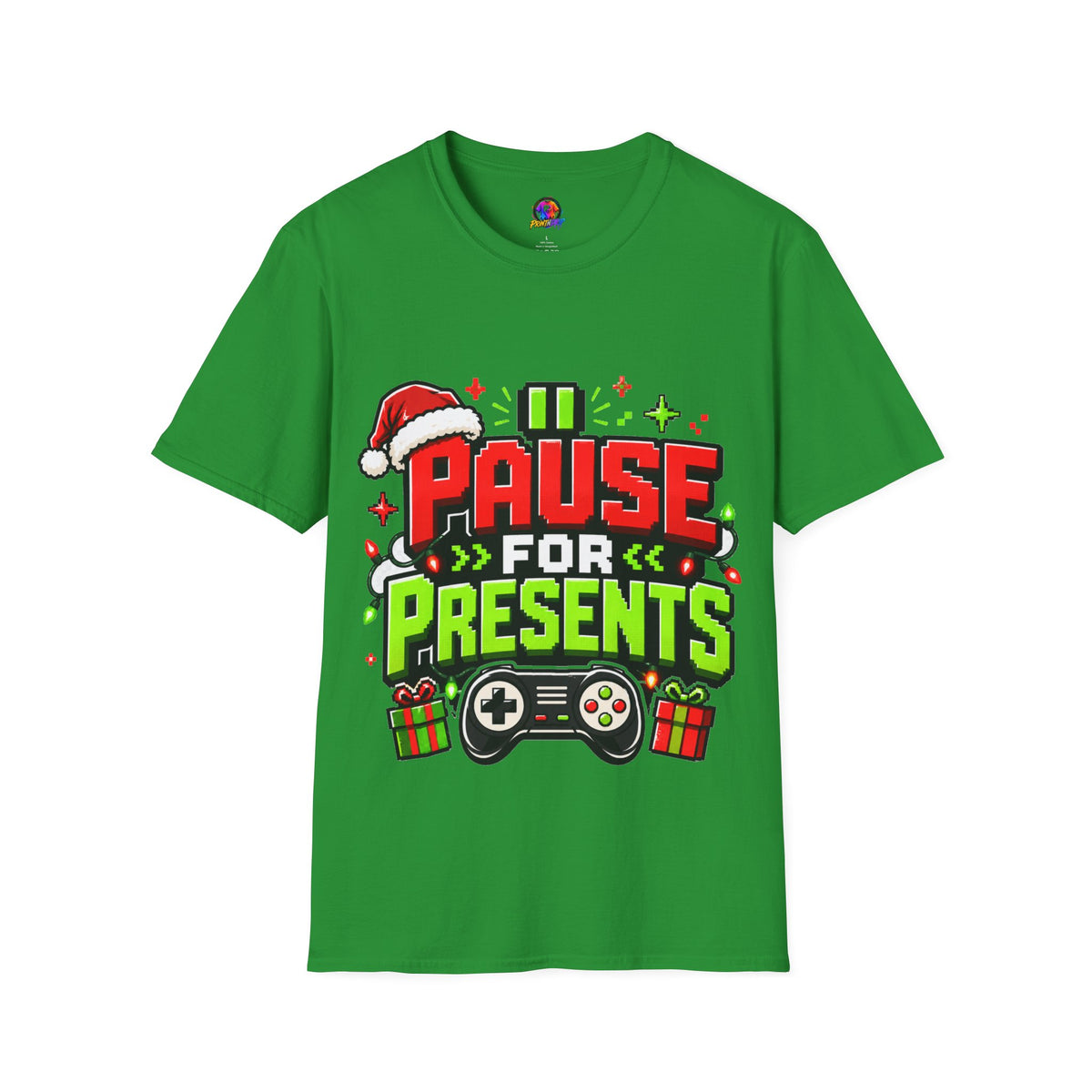 T-Shirt — "Pause for Presents" Christmas Gamer Tee