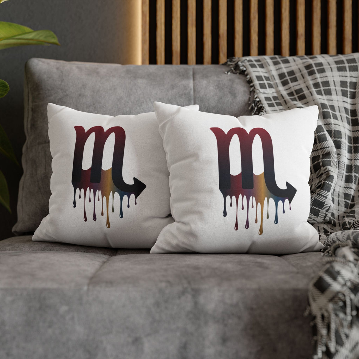 Dripping Scorpio Zodiac Pillowcase — Astrology Sign Decorative Throw Pillow