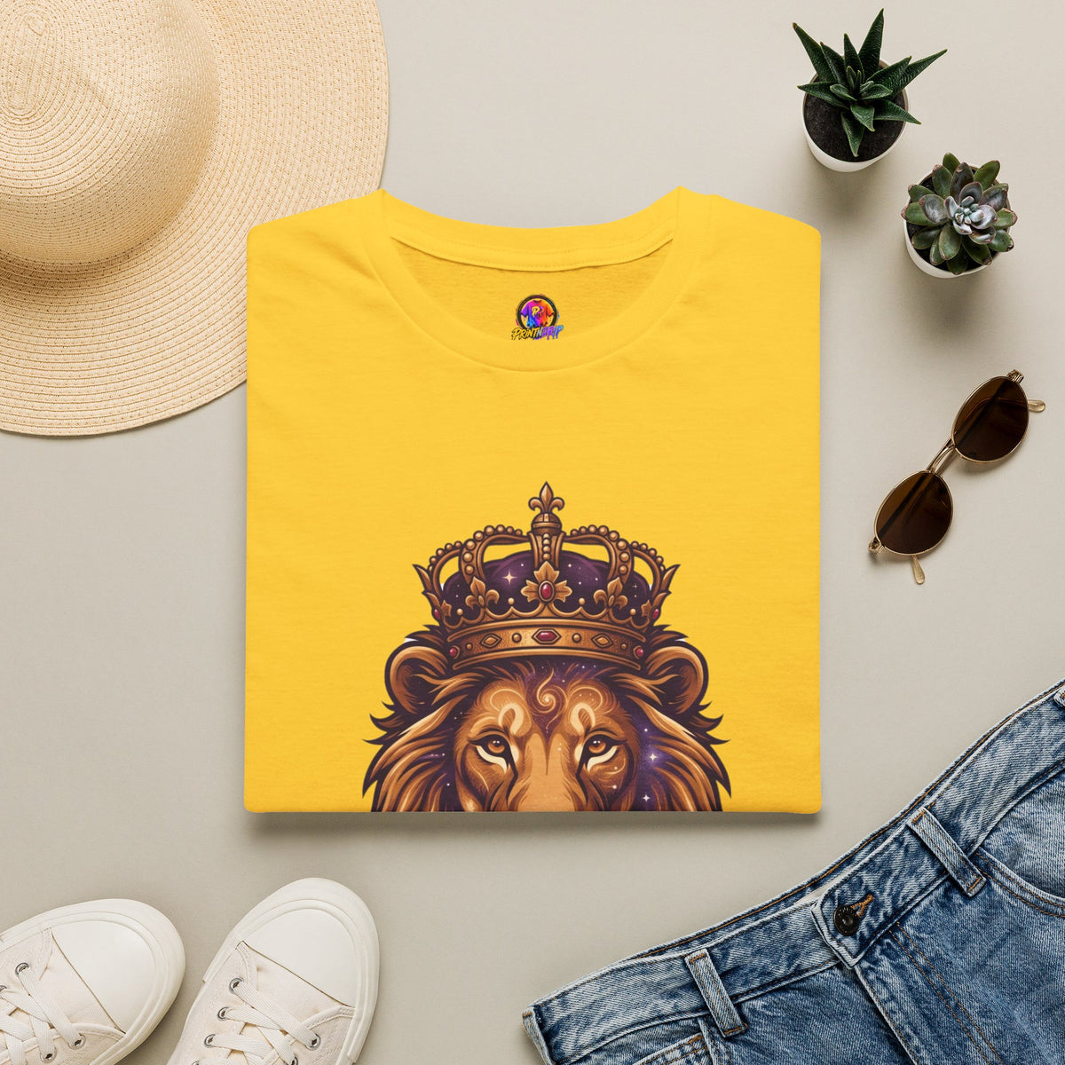 Leo Zodiac Lion T-Shirt — "Born with a Crown in My Soul" Zodiac Graphic Tee